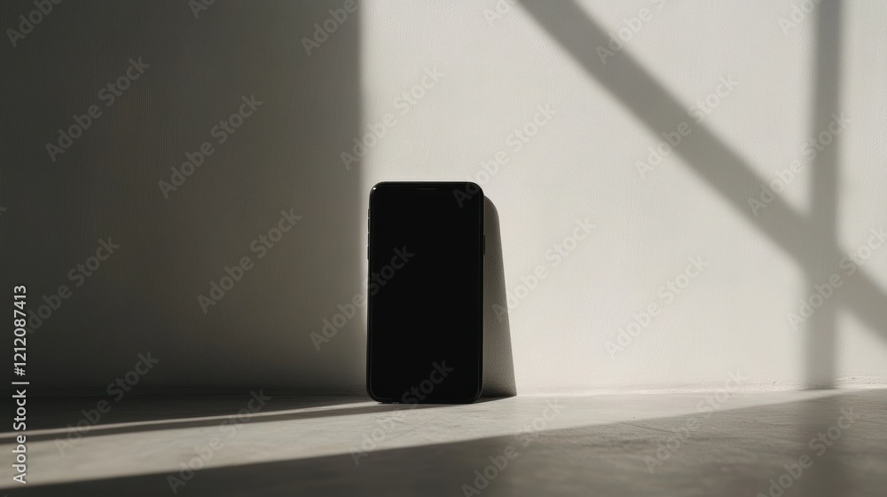 Poster a smartphone mockup captured in an urban setting with dynamic lighting to create a contemporary vibe
