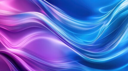 Fototapeta premium Abstract Waves of Blue and Purple Light Creating a Dreamy Background Perfect for Technology, Artistic Projects, or Digital Displays with Soft Fluid Movement