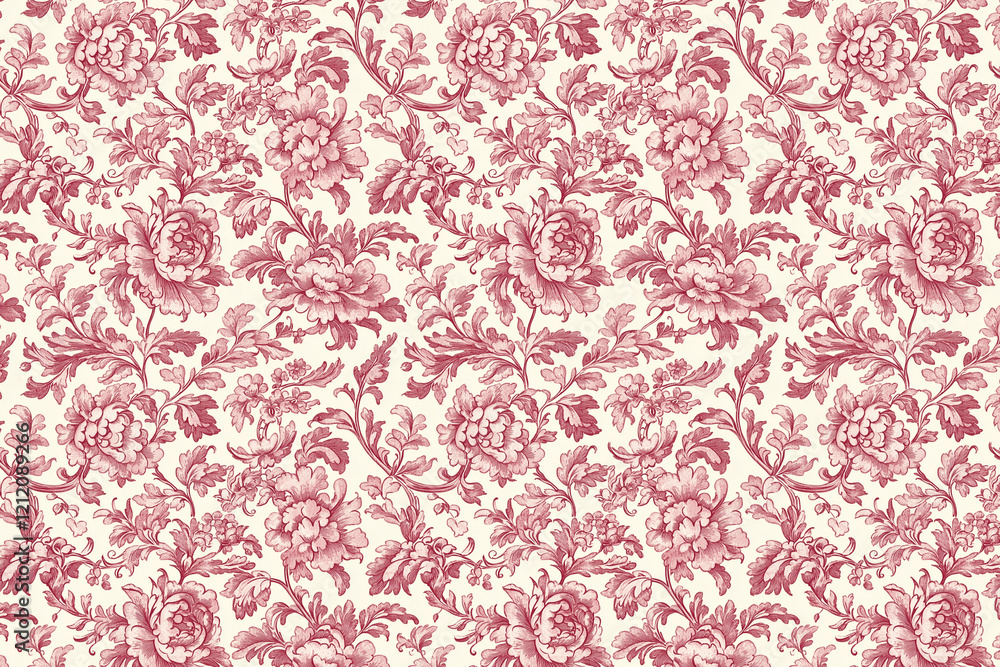 Poster floral toile tapestry pattern. vintage botanical wallpaper pattern. background image. created with g