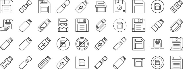 Flash Card Modern Outline Style Icons for Design, Cards, Apps, Social Networks