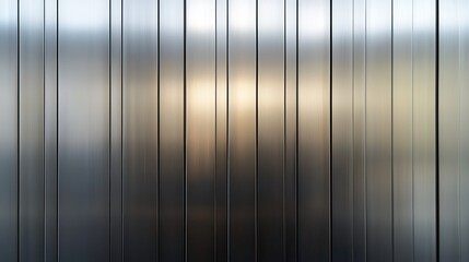 Industrial style brushed stainless steel panel modern workspace abstract photography sleek environment close-up view reflective design