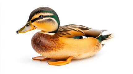 Obraz premium Graceful Adult Mallard Duck Isolated. Generative AI