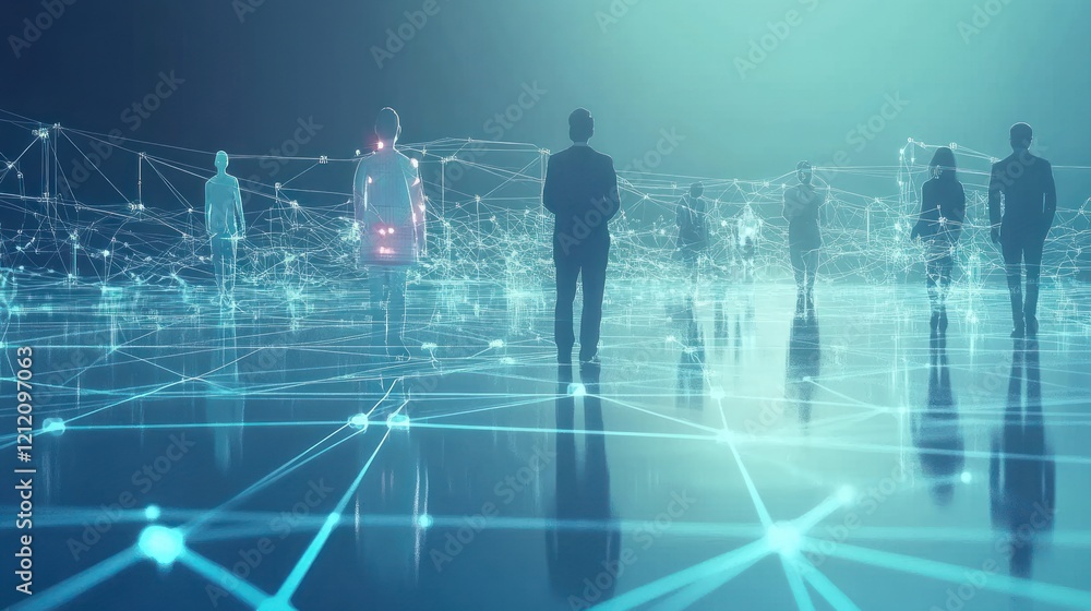 Poster artistic representations of health network connections in smooth, futuristic motion graphics.
