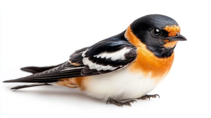 Fototapeta premium Cliff Swallow Resting on Branch. Generative AI