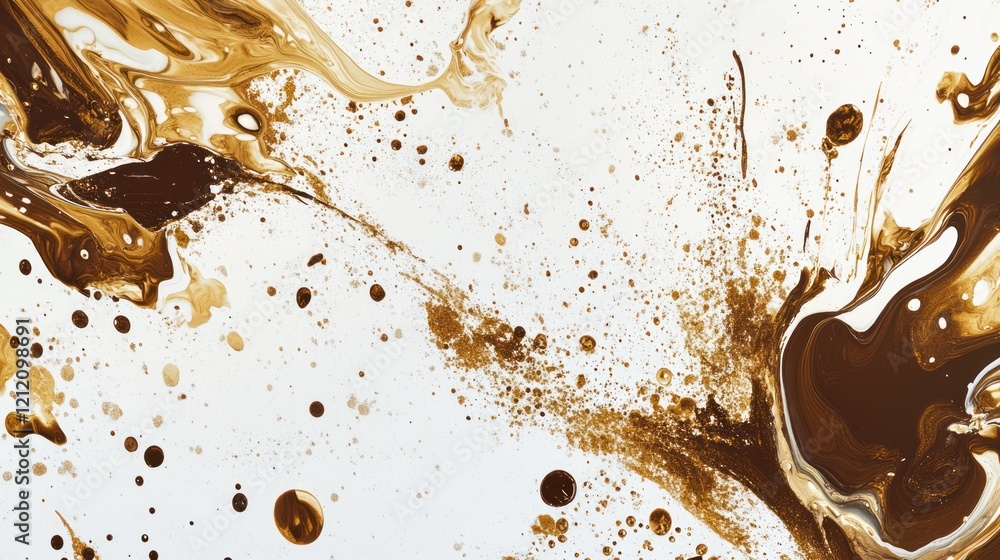 Poster backgrounds featuring coffee splashes to add texture and vibrancy on a solid white background.