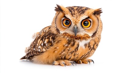 Obraz premium Eurasian Eagle Owl on Alert. Generative AI