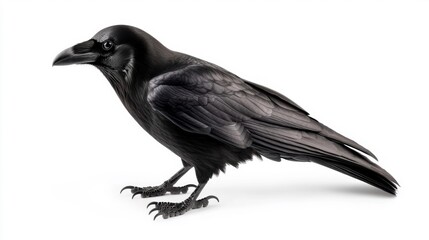 Fototapeta premium Elegant Raven in Isolation. Generative AI