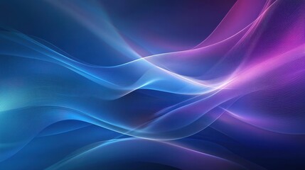 Obraz premium Colorful Waves of Light in a Blue and Purple Background for Abstract Digital Art and Creative Design Projects, Representing Motion and Fluidity