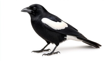 Fototapeta premium Elegant Australian Magpie in Profile. Generative AI