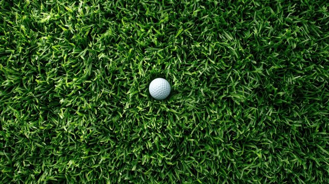 golf ball on lawn background isolated