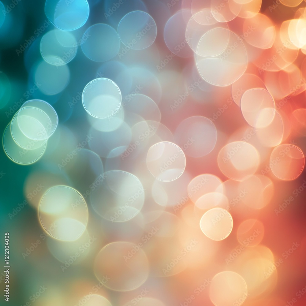 Poster a soft bokeh effect blending warm and cool tones, forming a dreamy, colorful background perfect for 
