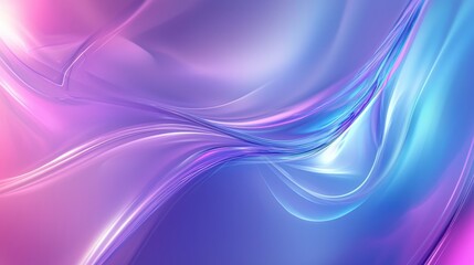 Obraz premium Abstract Waves of Colorful Light in Soft Gradient Tones, Featuring Shades of Pink, Purple, and Blue for Modern Artistic Backgrounds and Designs