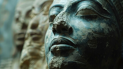 Close-Up of Ancient Egyptian Sculpture  
