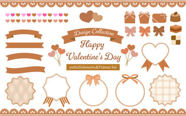 フレーム／リボン／可愛い／バレンタイン（ブラウン）