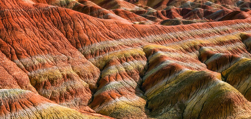 Zhangye Danxia Geological park scenery in Zhangye, Gansu, China. It is the one of most beautiful...