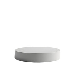 White cylindrical podium on a transparent background