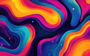 Fototapeta premium Vibrant rainbow-colored swirls forming an energetic and modern background