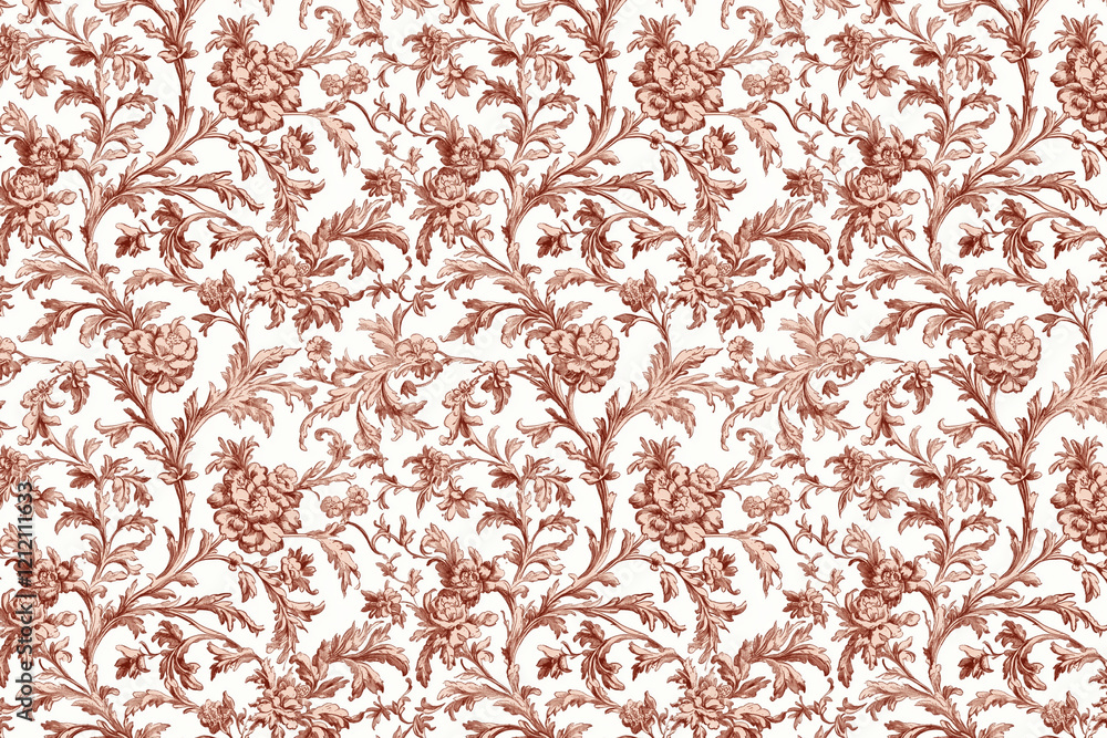 Poster floral toile tapestry pattern. vintage botanical wallpaper pattern. background image. created with g