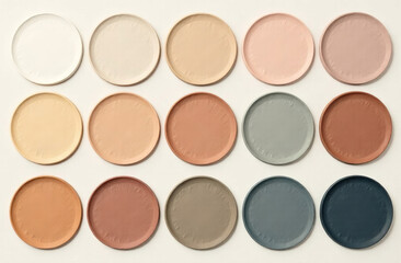 Fototapeta premium Palette, a set of circles of different colors of the same palette, dusty colors.