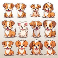 Obraz premium set of dogs