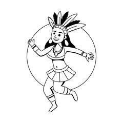 A glyph illustration of an aztec dancer 