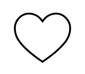 Black Heart outline vector icon