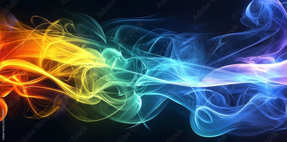 Poster shiny neon waves pulsating with dynamic electric motion, embodying energy and speed