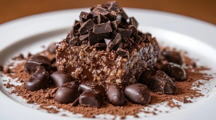 Coffee beans with chocolate pieces for a luxurious and indulgent presentation.