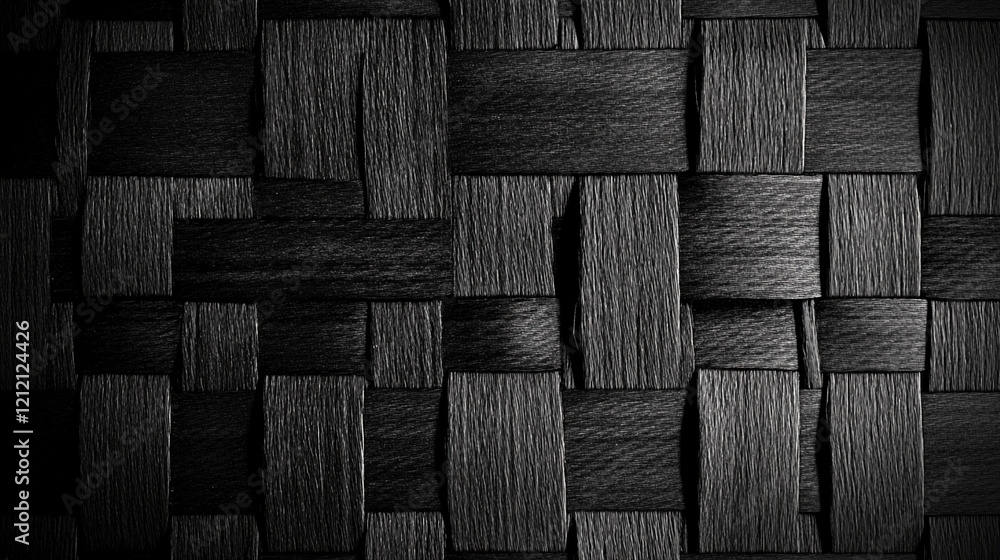 Poster black woven texture with detailed patterns and abstract design