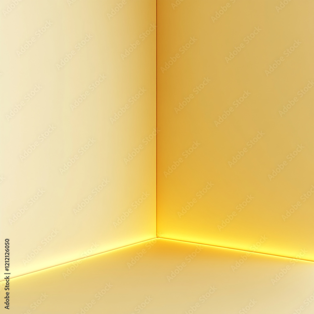 Poster soft yellow corner with gentle glow and minimalistic design
