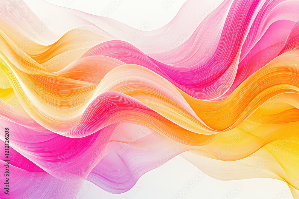Aufkleber swirling gradient lines create a dynamic abstract pattern in soft hues of pink, orange, and yellow o