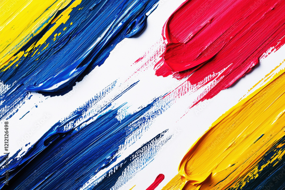 Aufkleber bold paint splashes create an abstract pattern with vibrant colors on white background showcasing ar