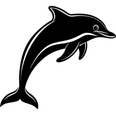 dolphin leap silhouette vector illustration 
