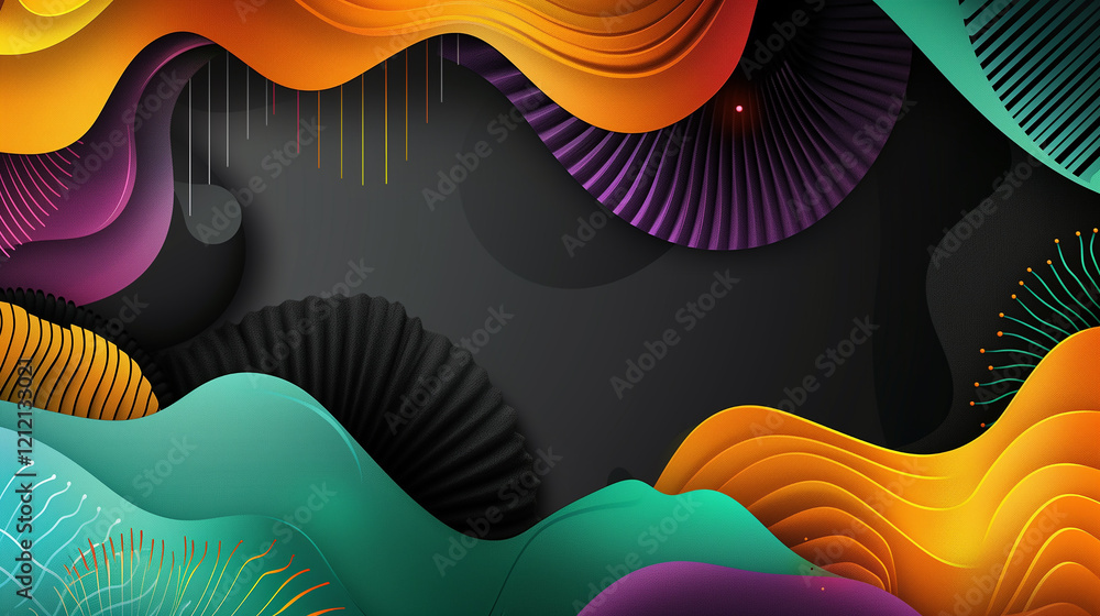 Poster abstract lines and circles. halftone banner style, template design vector illustration with copy spa