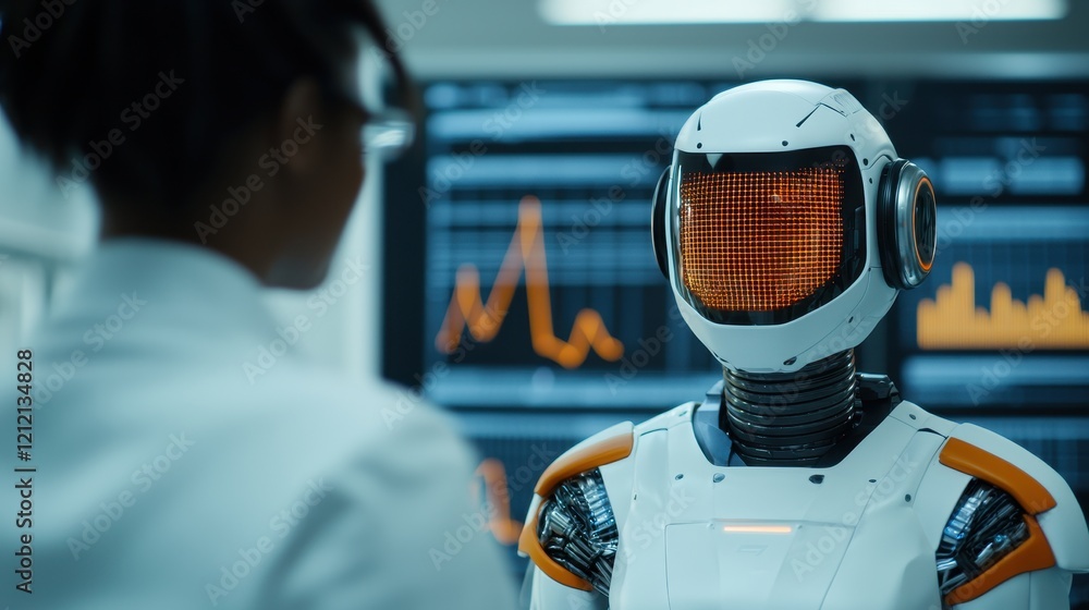 Poster human-robot interaction in a futuristic lab setting