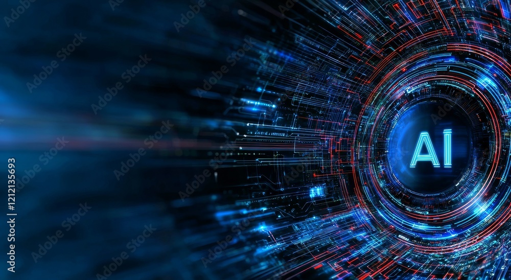 Poster futuristic high-tech stock abstract background, focusing on technology concept design generated by m