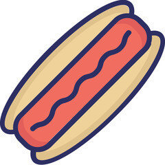 Hot Dog Vector Icon Set with Transparent Background