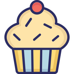 Muffin  Vector Icon Set with Transparent Background