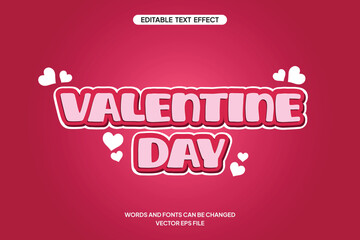 Fototapeta premium Editable valentine day text style effect 