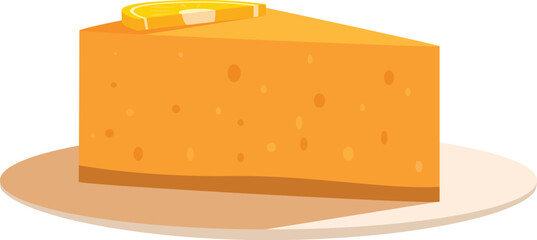 Delicious orange cake slice with orange zest on a plate, perfect for dessert