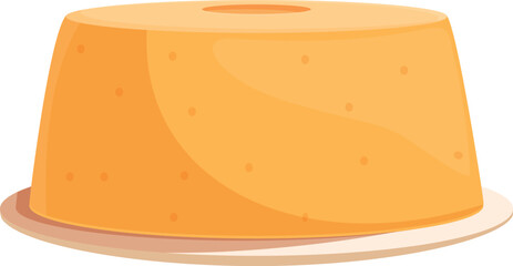 Freshly baked sponge cake on a plate, showing a soft, golden texture, perfect for breakfast or an afternoon treat