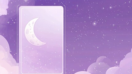 Fototapeta premium Crescent Moon Night Sky Card Design