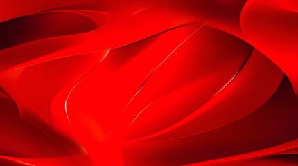 Fototapeta premium Abstract red futuristic technology background with smooth glossy curves and gradients, creating a sense of movement and depth.