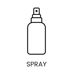 A pump spray bottle icon in vector, for cosmetics or skincare products, with an editable stroke