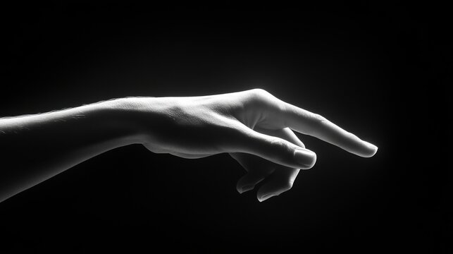 Reaching Hand, Black & White, Dramatic - Minimalism