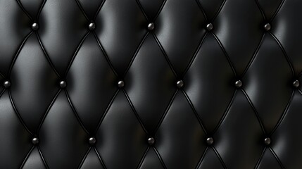 Naklejka premium Minimalist black leather with tufted diamond patterns and depth