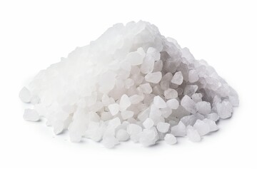 Fototapeta na wymiar Isolated pile of sea salt on white background with clipping path