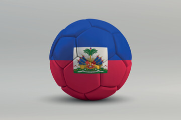 Obraz premium Haiti Soccer Ball with National Flag Design