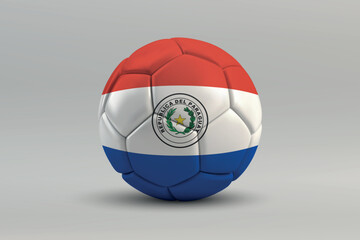Naklejka premium Paraguay Soccer Ball with National Flag Design