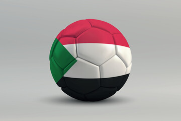 Fototapeta premium Sudan Soccer Ball with National Flag Design